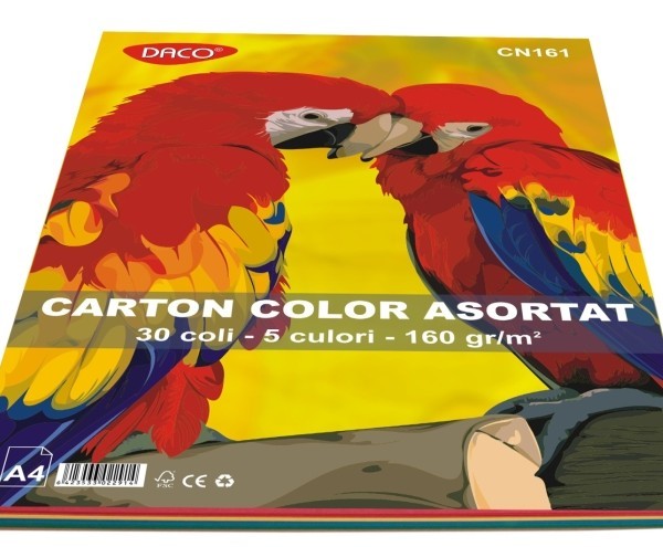 Carton color A4 160g 30 coli 5 culori Daco