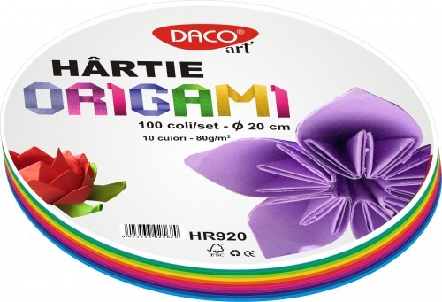 Hartie pentru origami rotunda set 100 coli culori asortate 15 cm - 2 | YEO