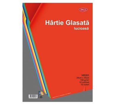 Hartie glasata lucioasa, 24x34 cm autocolanta lucioasa - 1 | YEO