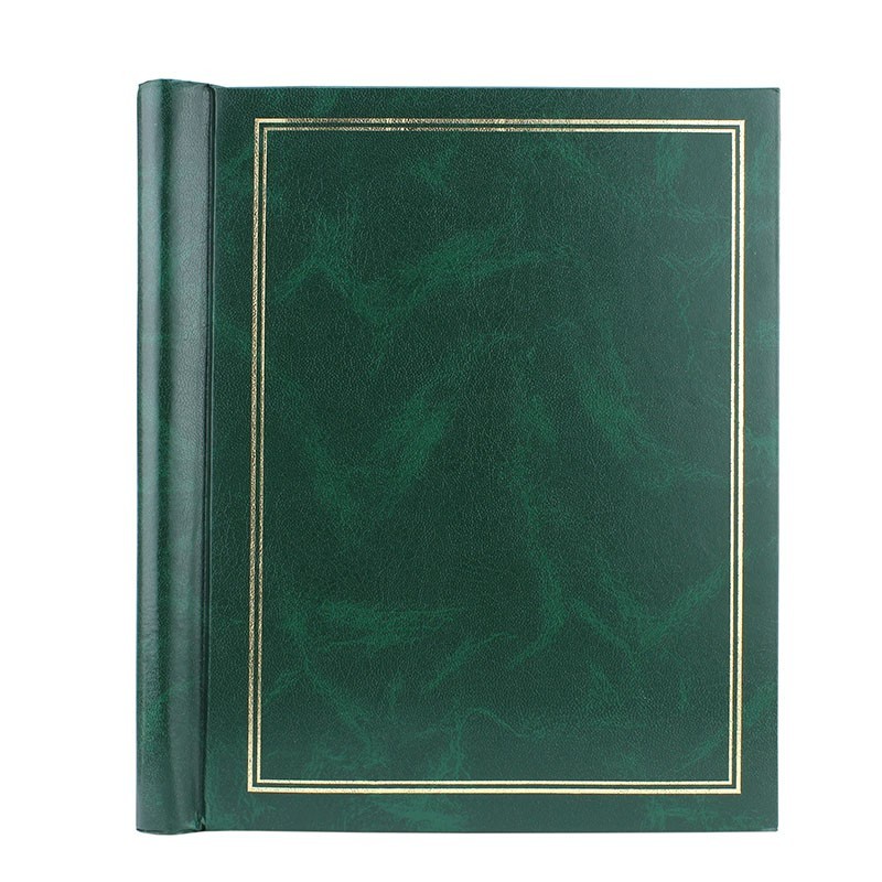 Album poze Clasic, 20 file autoadezive, 23x28cm, piele ecologica, insertii aurii Verde - 3 | YEO