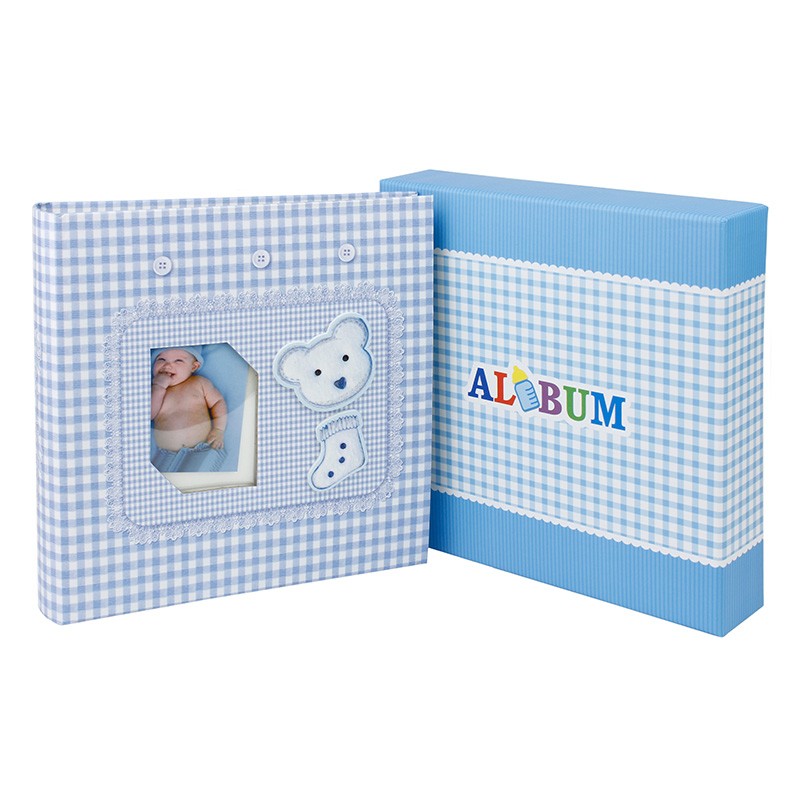 Album Little Bear, personalizabil, 200 poze 10x15, slip-in, spatiu notite Albastru - 2 | YEO