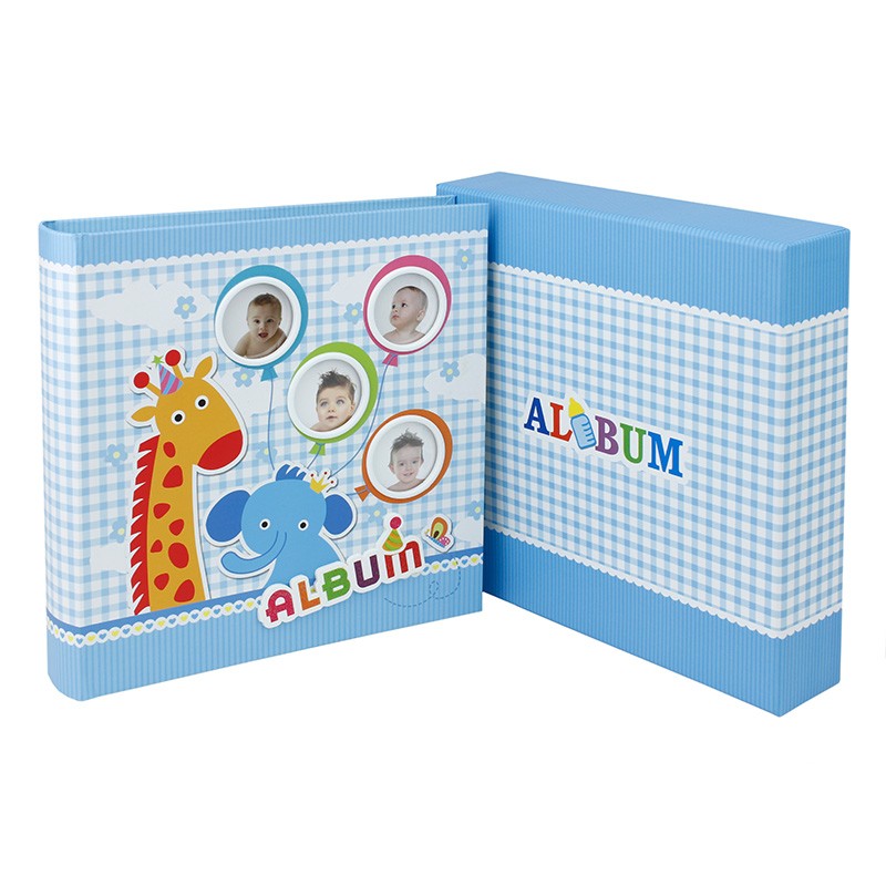 Album foto Baby Train personalizabil 50 file tip carte 200 poze format 10x15 Albastru - 1 | YEO