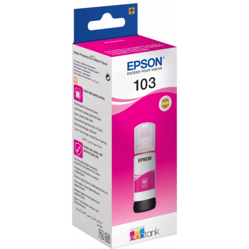 Cerneala originala Epson L103 EcoTank, flacon 65 ml Magenta - 4 | YEO