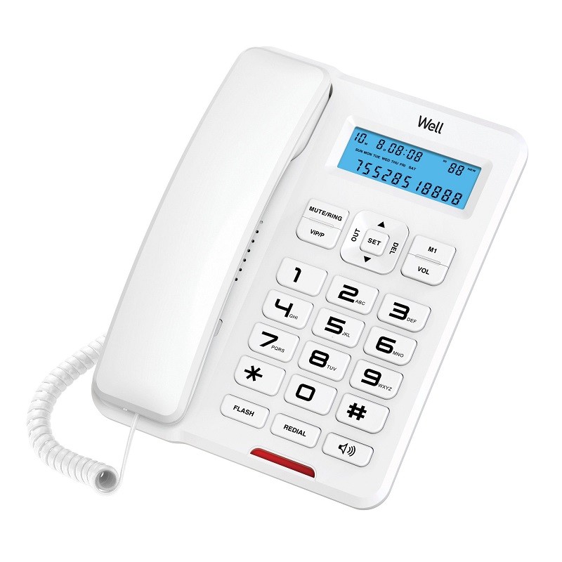 Telefon fix, afisaj negru, ecran LCD 16 digiti, FSK/DTMF, handsfree Negru - 1 | YEO