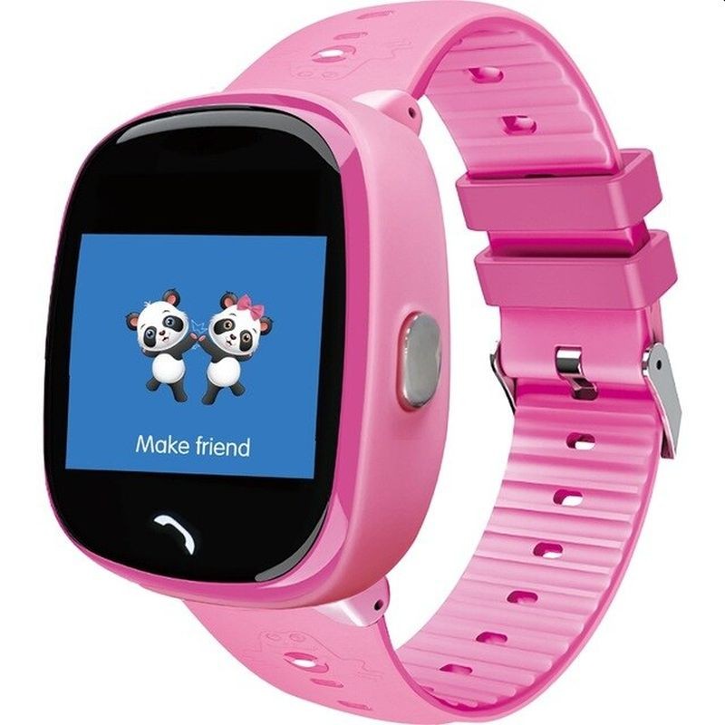 Smartwatch copii, slot micro SIM, localizare GSM, 7 functii, hands free, SOS, LCD tactil 1.22inch Roz - 1 | YEO