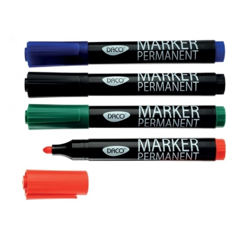 Marker permanent, grosime scriere 3 mm, varf rotund, pe baza de alcool Verde