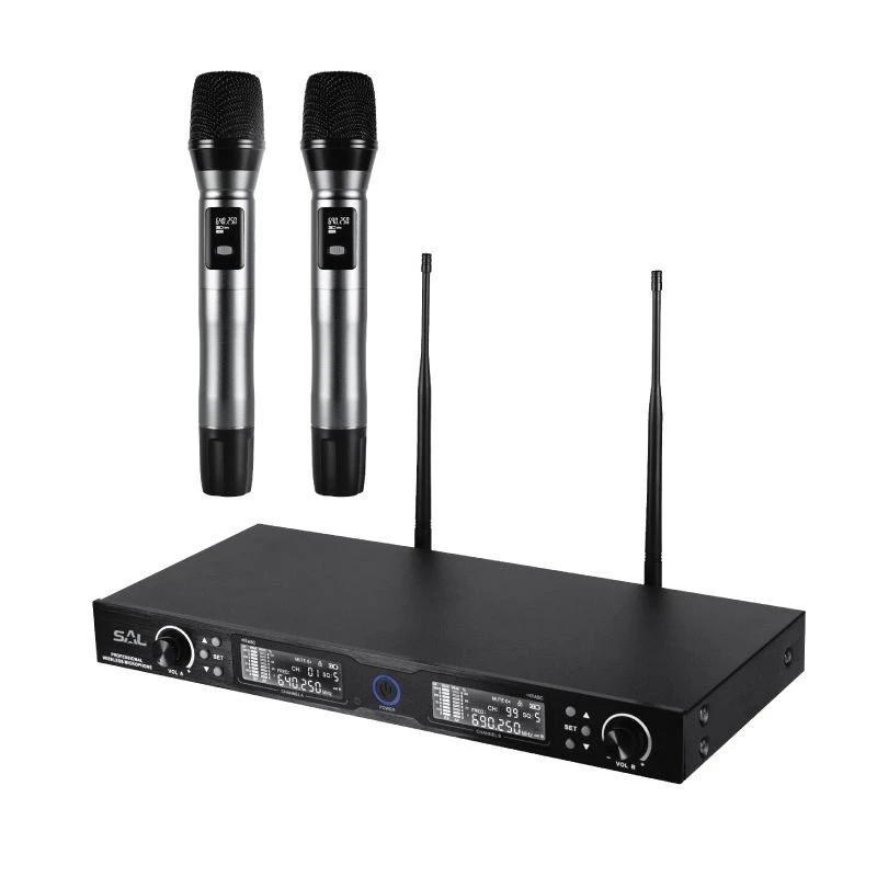 Set 2 microfoane wireless, profesionale, receiver, raza actiune 140 m, UHF