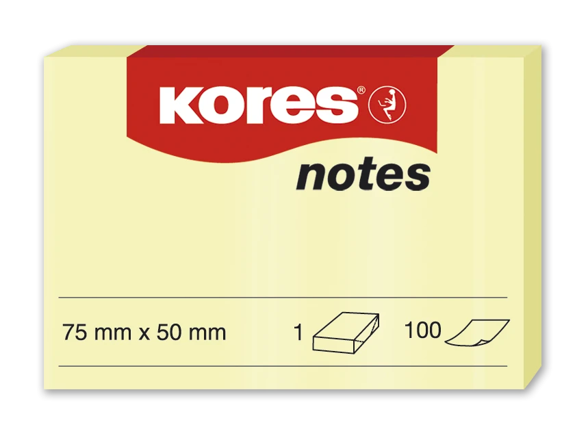 Bloc notes adezive, 100 file cu dimensiunea 75x50 mm