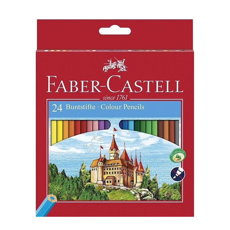 Set 24 creioane colorate, vopsea pe baza de apa, Faber-Castell