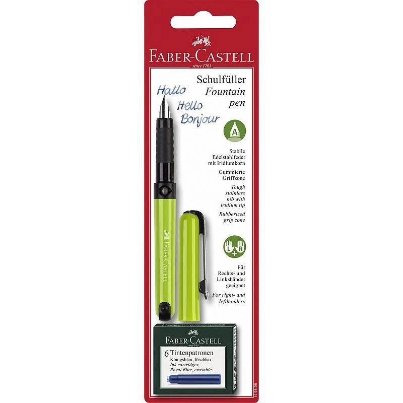 Stilou scolar Faber-Castell, penita tip A, fereastra control cerneala, 6 cartuse cerneala incluse - 2 | YEO