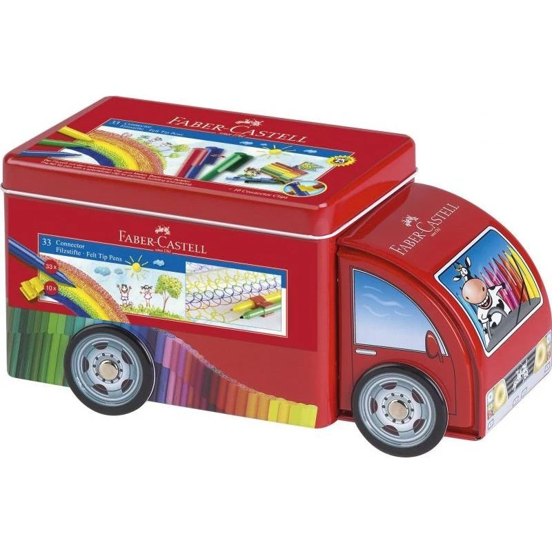 Carioci cu conectori, 33 culori intense in cutie forma camion, ‎21.5 x 9 x 10.5 cm - 2 | YEO