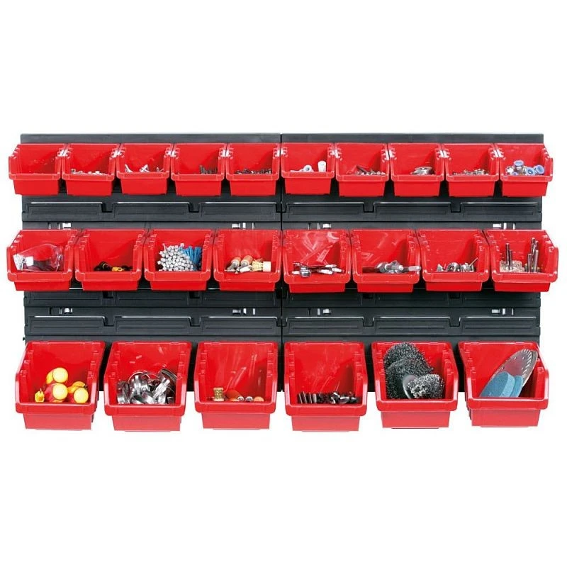 Organizator cutii plastic pentru atelier, 2 placi montare perete, 80x40x16.5 cm - 1 | YEO