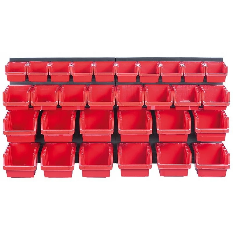 Organizator cutii plastic pentru atelier, 2 placi montare perete, 80x40x16.5 cm - 2 | YEO