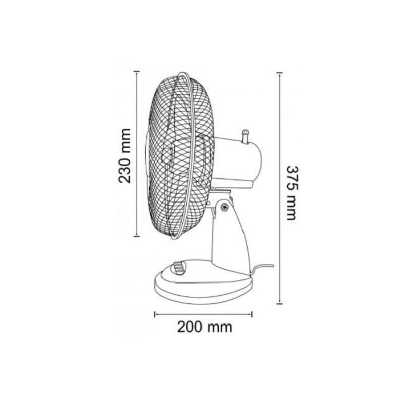 Ventilator de birou 25W, 2 trepte de viteza, functie oscilare, diametru 23 cm, RESIGILAT - 3 | YEO