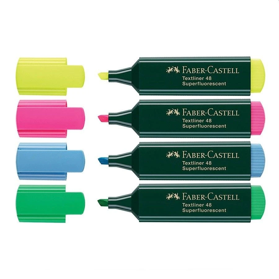 Set 4 markere evidentiator text, fluorescente, pe baza de apa - 1 | YEO