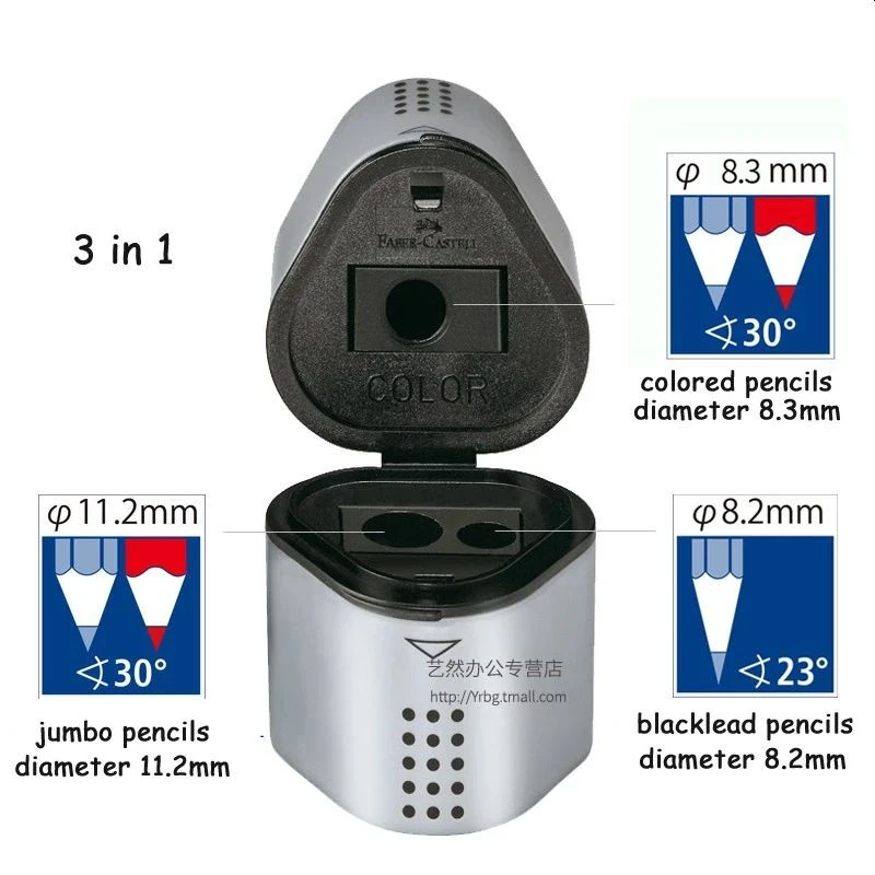 Ascutitoare tripla grip, forma triunghiulara ergonomica - 2 | YEO