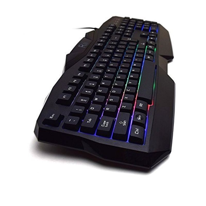 Kit tastatura si mouse gaming, iluminata, USB, 104 taste, Rii, resigilat - 1 | YEO