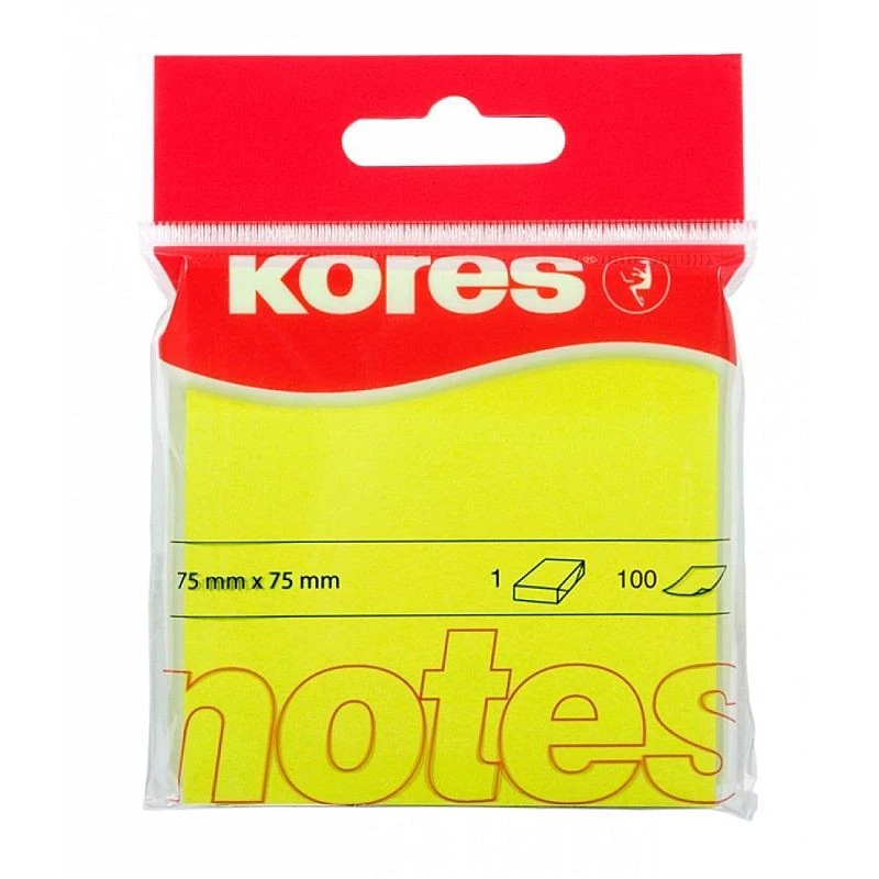 Bloc notite autoadezive, dimensiune 75x75 mm, set 100 file Portocaliu - 2 | YEO