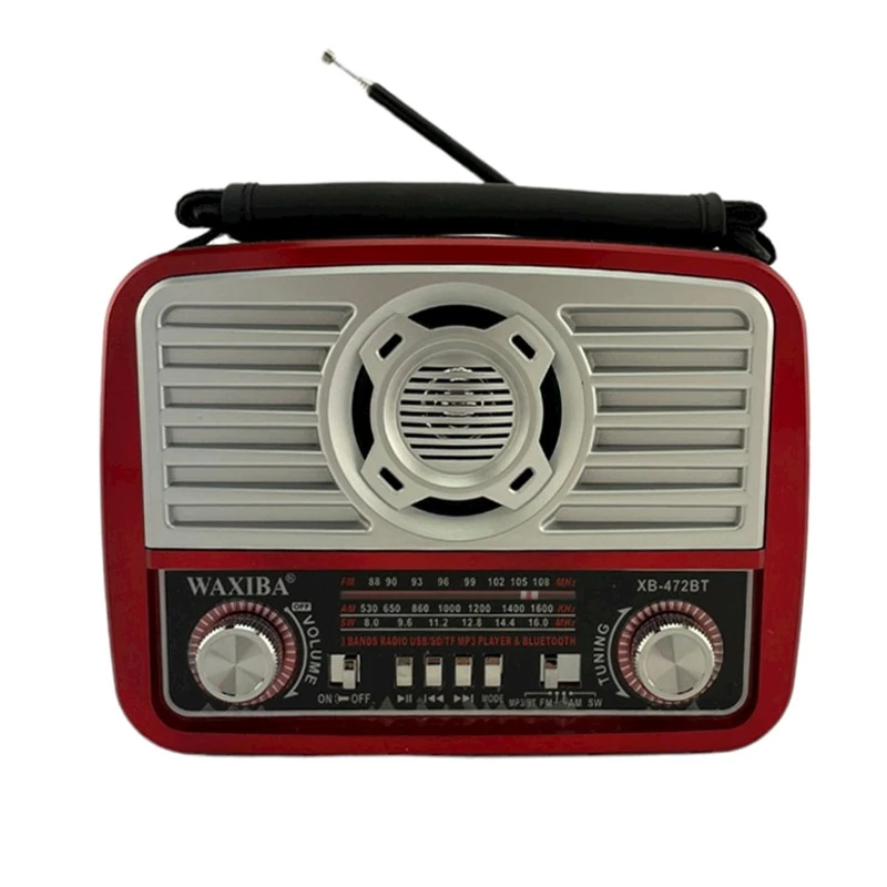 Radio portabil bluetooth, retro, reincarcabil USB, slot TF, AUX, MP3, lanterna incorporata, AM/FM/SW