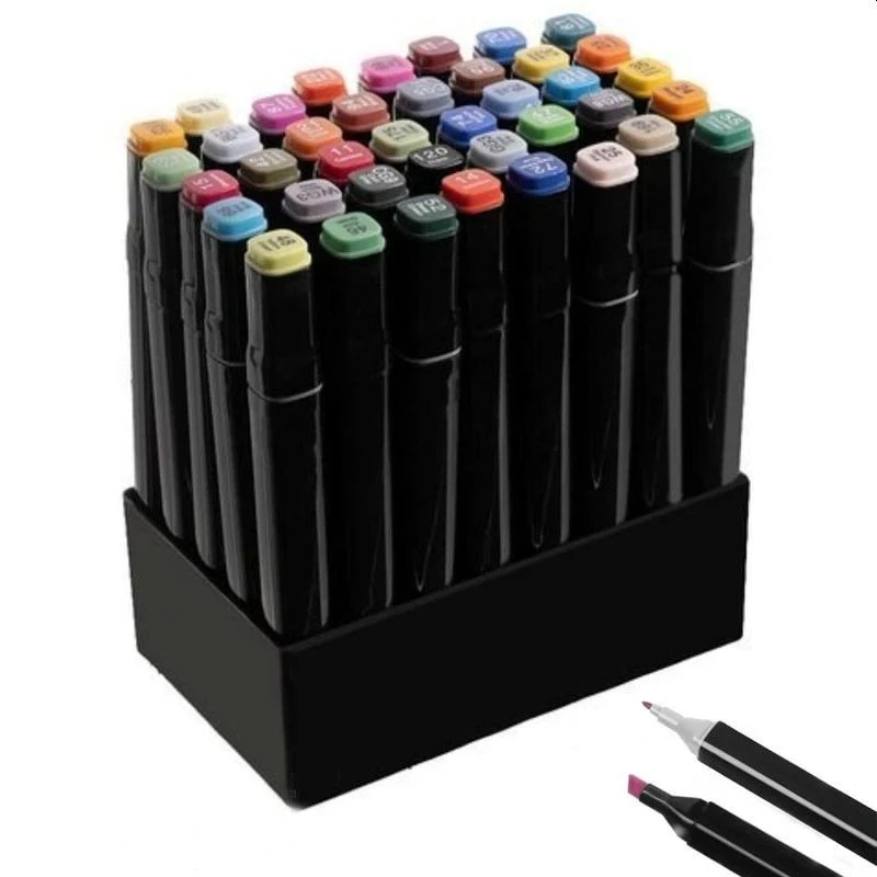 Set 40 markere multicolore cu 2 capete pentru scriere, geanta depozitare inclusa - 3 | YEO