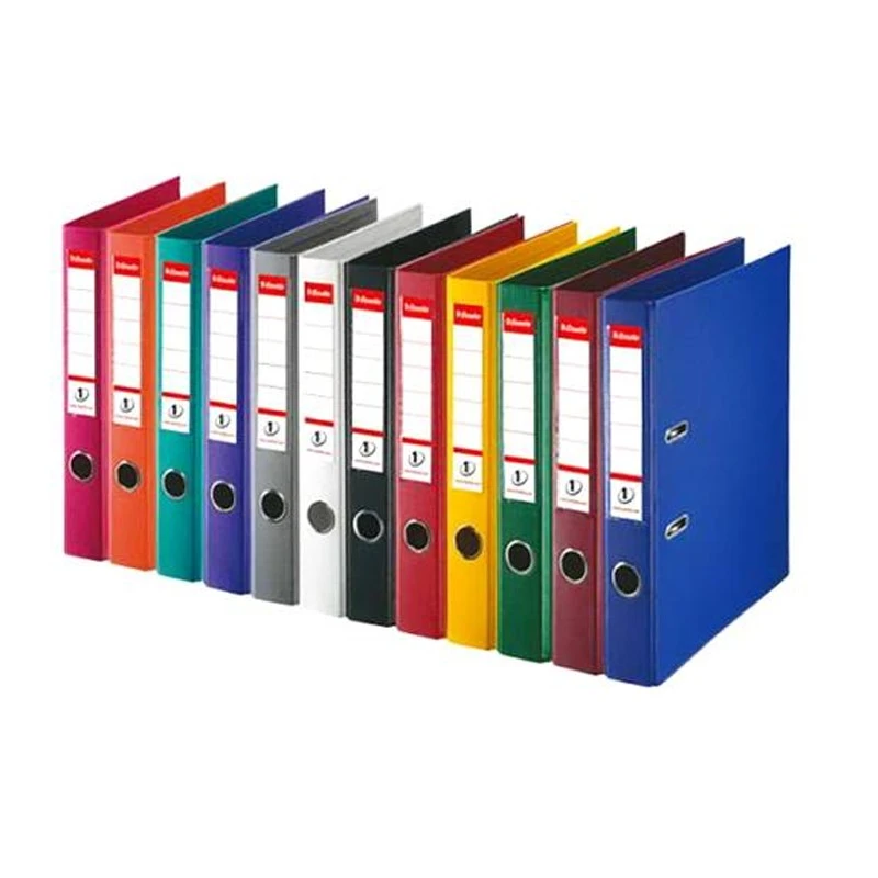 Biblioraft plastifiat Alphaline, cotor 5 cm, format A4, diverse culori Roz