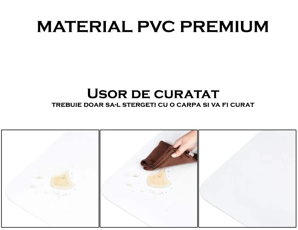 Covoras protectie pardosea, 70x100 cm, grosime 0.5 mm, PVC transparent aspect mat - 3 | YEO