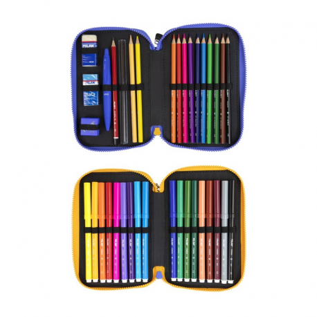 Penar scolar cu 2 compartimente, 36 elemente incluse, 19,5 x 13 x 5 cm - 1 | YEO