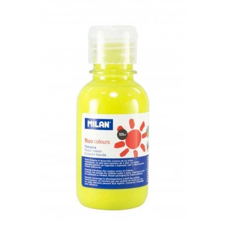 Tempera 125 ml, culoare fluorescenta, pictura pe diverse suprafete, grad mare de acoperire Verde - 1 | YEO