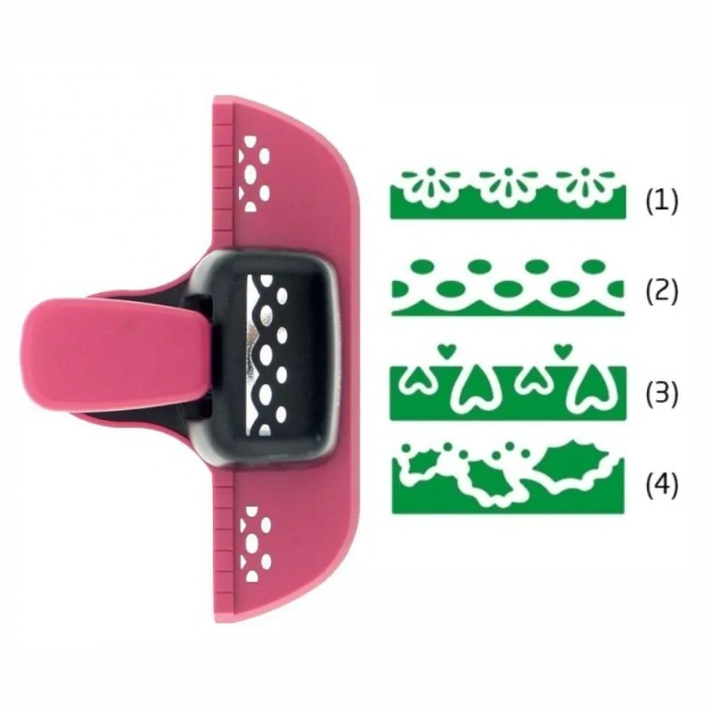 Perforator bordura, dimensiune perforare 4.6 x 1.1 cm, baza si clapa din metal Model 4 frunze