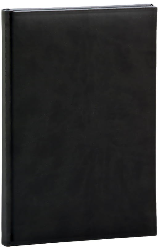 Agenda zilnica, format A5, datata 2023, margini rotunjite, 336 pagini, coperta buretata, neagra