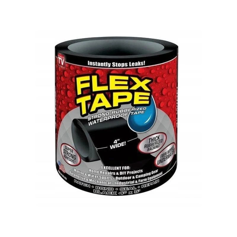 Banda Flex, cauciuc impermeabil, rezistenta UV, aplicare universala, rola latime 10 cm, lungime 150 cm, negru - 1 | YEO