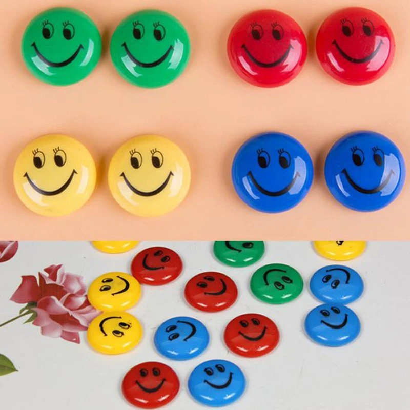 Set 12 magneti whiteboard, smiley face, 30 mm, diverse culori - 3 | YEO