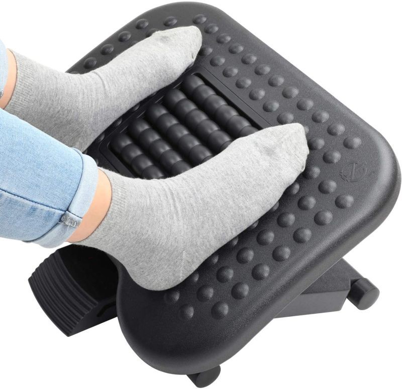 Suport ergonomic pentru picioare, inaltime ajustabila 3 pozitii, role masaj, RESIGILAT - 1 | YEO