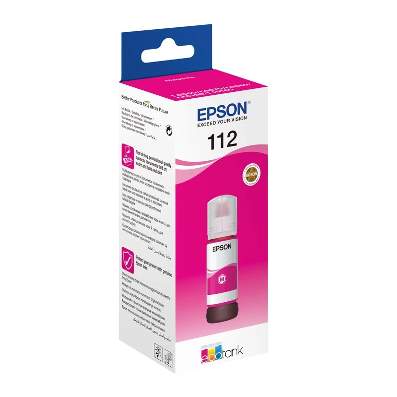 Cerneala originala Epson L112 EcoTank, flacon 70 ml Magenta - 3 | YEO