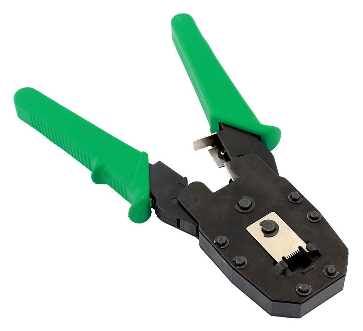 Cleste sertizare cabluri, 6P6C/RJ12, 6P4C/RJ11, RJ45, 4P4C, 300g, verde/negru - 1 | YEO