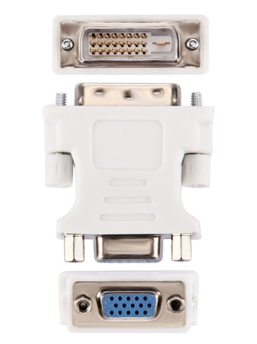 Adaptor VGA tata, mufa DVI:24+1 pini, plastic, alb - 3 | YEO