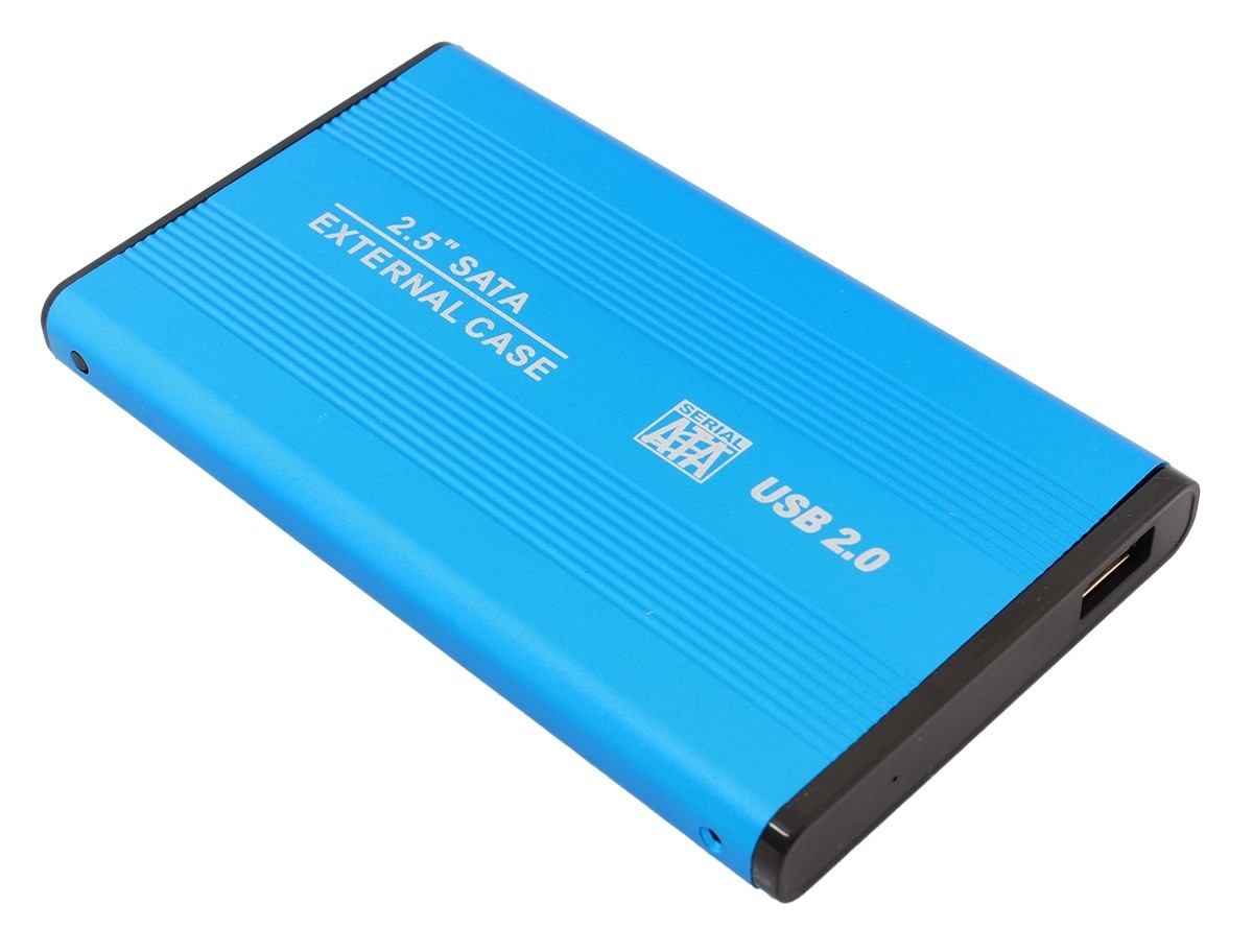 Suport HDD/SSD 2,5inch, cablu USB inclus, husa, otel, 13 x 7,5m x 1,3cm, albastru - 1 | YEO