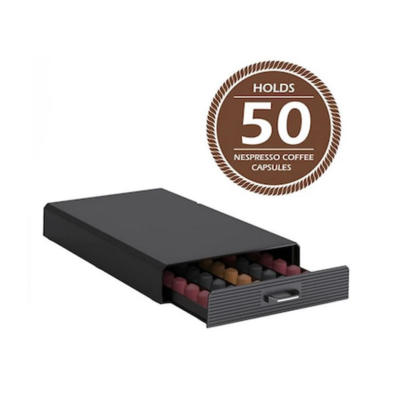 Sertar organizator pentru 50 capsule cafea Nespresso, negru, 33x23x5.5 cm - 2 | YEO