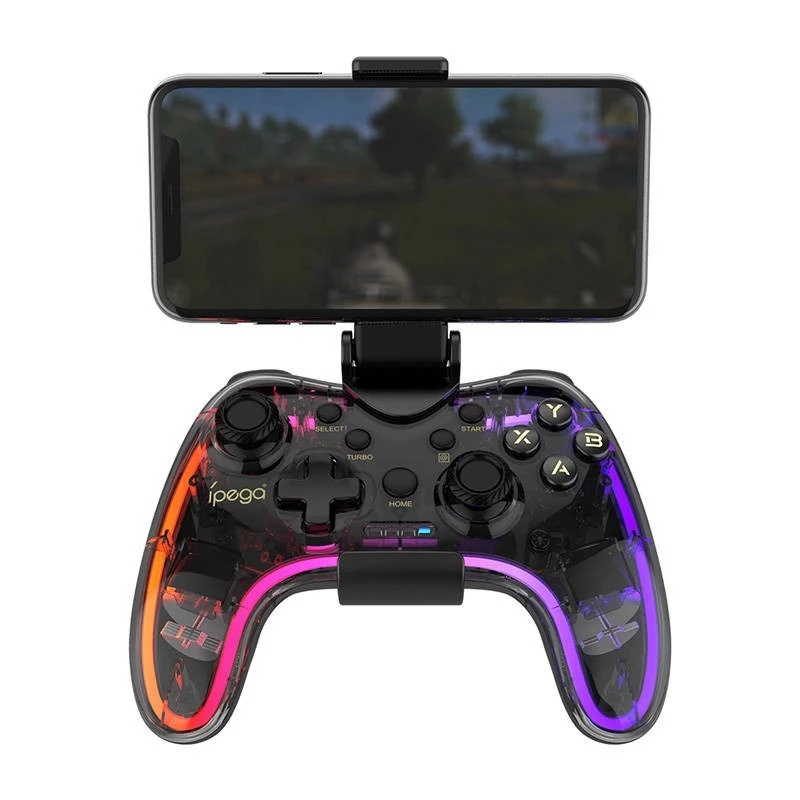 Gamepad wireless Bluetooth 5.0, suport telefon, Android/iOS/Windows, functie TURBO, iluminare RGB