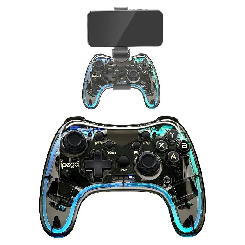 Gamepad wireless Bluetooth 5.0, suport telefon, Android/iOS/Windows, functie TURBO, iluminare RGB - 1 | YEO