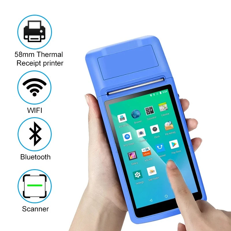 Terminal POS portabil cu imprimanta termica 58 mm, Bluetooth, Wi-Fi, slot SIM, SD, camera 5MP, GPS - 1 | YEO