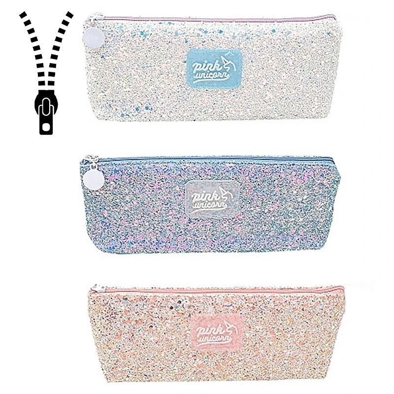 Penar scolar, borseta cu paiete si glitter, diverse culori, 20x8x3,5 cm - 1 | YEO