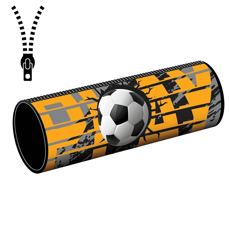 Penar tip borseta, imprimeu fotbal, compartiment captusit, fermoar, 21.5x7.3x7.3 cm