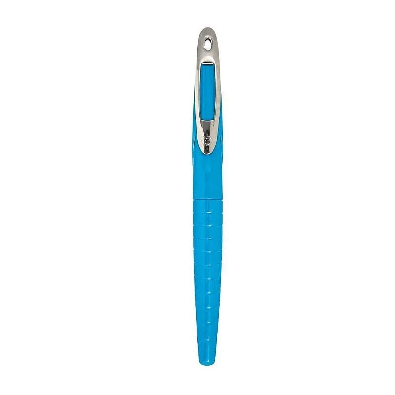 Stilou My Pen, penita L, zona ergonomica, clips metalic, albastru-verde neon - 2 | YEO