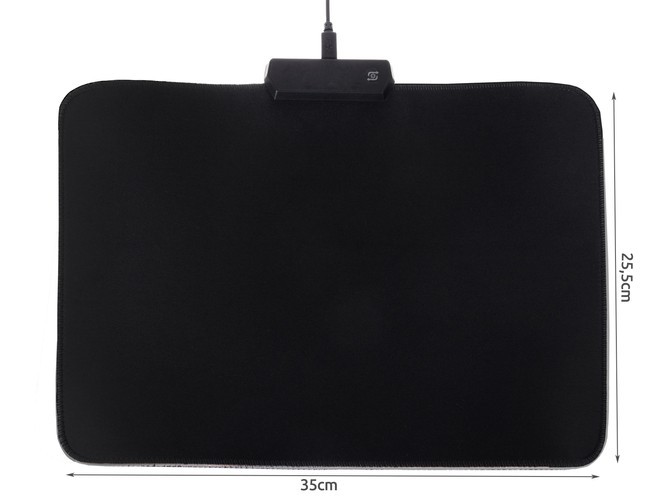 Mousepad gaming, iluminare led, intrare USB, 13 moduri iluminare, 35x25,5cm, negru - 2 | YEO