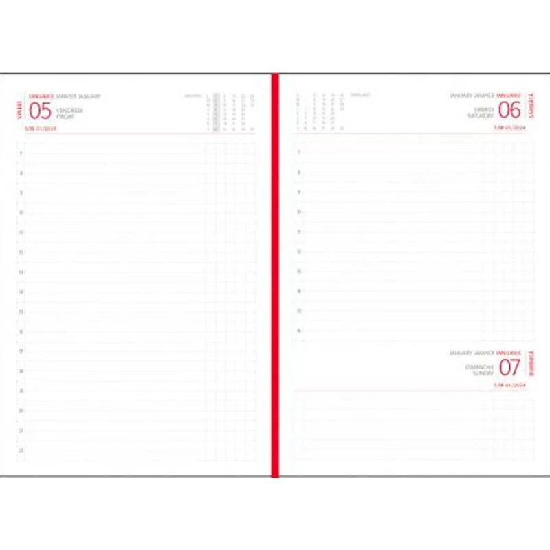 Agenda zilnica, datata cu 2024, 352 pagini dictando si 8 pagini atlas, coperta buretata, format A5 - 2 | YEO