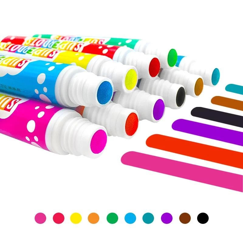 Set 10 carioci Dot Markers, lavabile, varf bulina burete 1 cm