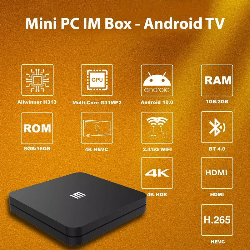 Mini PC IM Box, Android TV, Mira Cast, 4K Ultra HD, Quad-Core 2.0 GHz, telecomanda - 1 | YEO