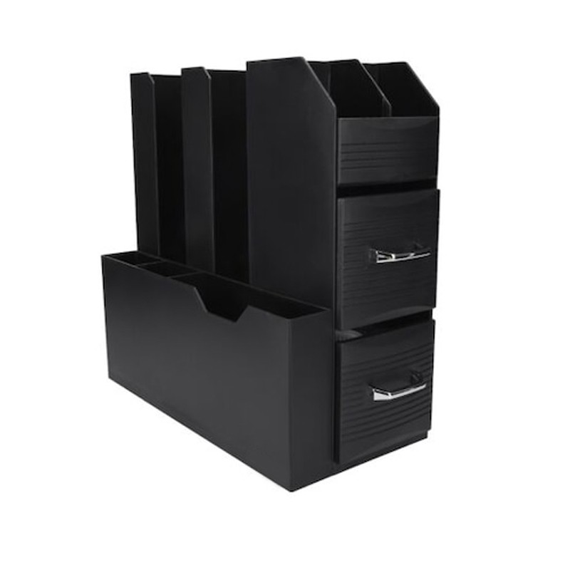 Stand organizator pentru cafea, 2 sertare, 9 compartimente, 29x28.5x13.5 cm, negru, RESIGILAT - 1 | YEO