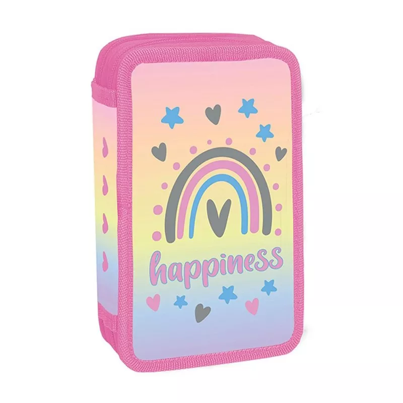 Penar scolar cu 2 fermoare, echipat cu 29 de piese, model Happiness - 2 | YEO